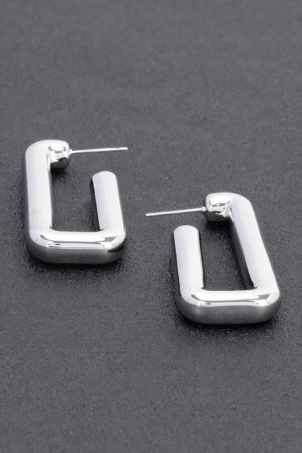 Square Gold-Dipped Hoop Earrings