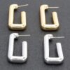 Square Gold-Dipped Hoop Earrings