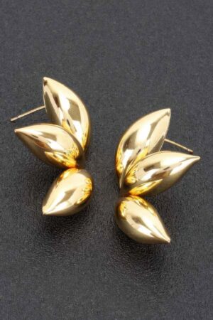 Gold-Dipped Leaf Earrings – Sterling Silver Posts