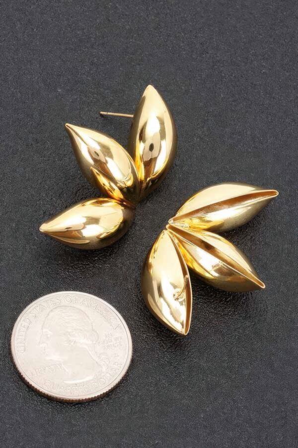 Gold-Dipped Leaf Earrings – Sterling Silver Posts