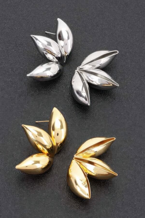 Gold-Dipped Leaf Earrings – Sterling Silver Posts