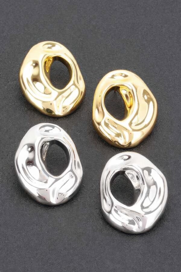 Halo Gold-Dip Circular Earrings – Sterling Silver Posts