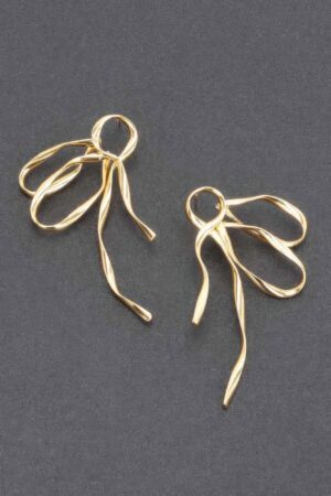 Gold-Dipped Twisted Ribbon Earrings