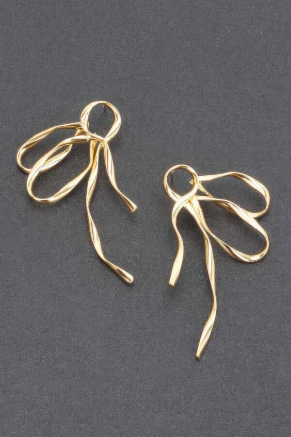 Gold-Dipped Twisted Ribbon Earrings