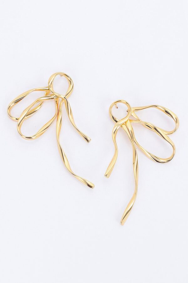 Gold-Dipped Twisted Ribbon Earrings