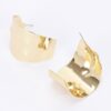 Curved Gold-Tone Earrings with Polished Finish