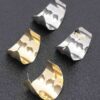 Curved Gold-Tone Earrings with Polished Finish