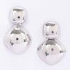 Square Elegance Silver-Tone Geometric Earrings