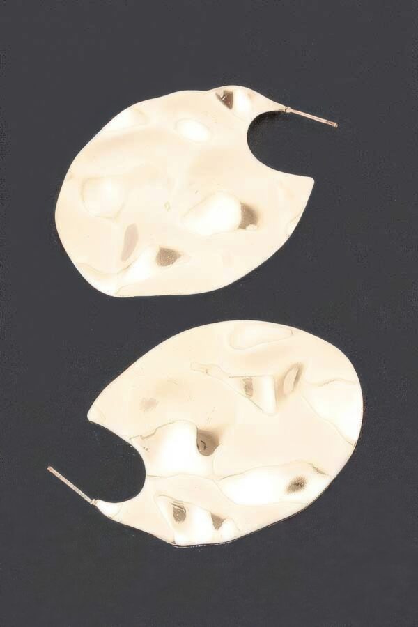 Gold-Tone Oval Drop Earrings – Polished Finish
