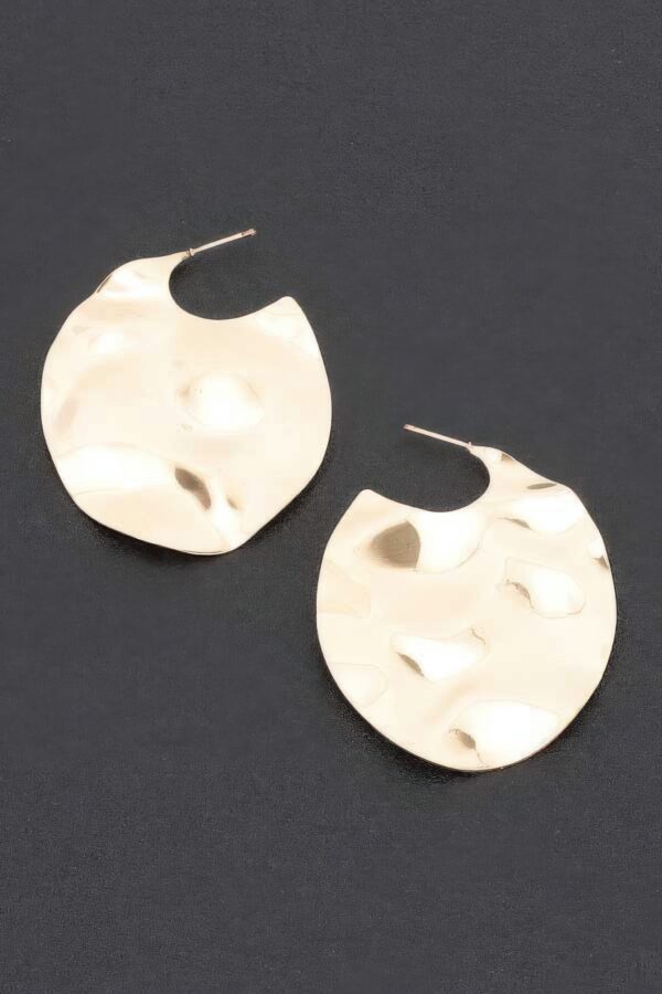 Gold-Tone Oval Drop Earrings – Polished Finish
