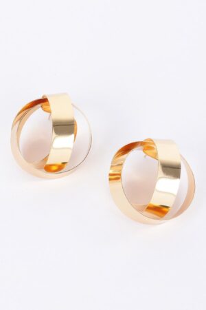 Halo Circular Earrings – Polished Metal, 2-inch