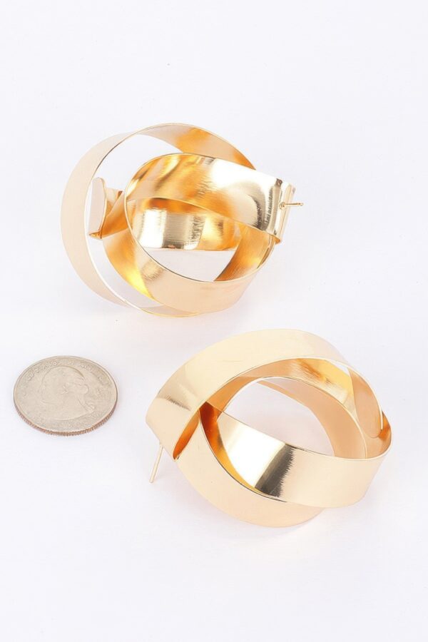 Halo Circular Earrings – Polished Metal, 2-inch