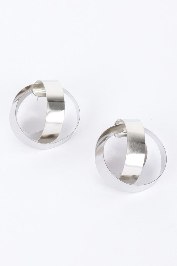 Halo Circular Earrings – Polished Metal, 2-inch
