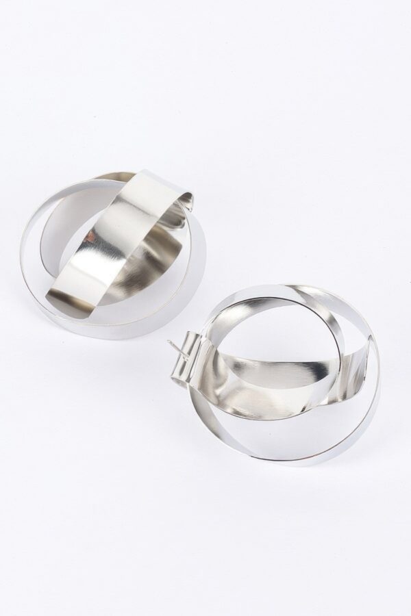 Halo Circular Earrings – Polished Metal, 2-inch