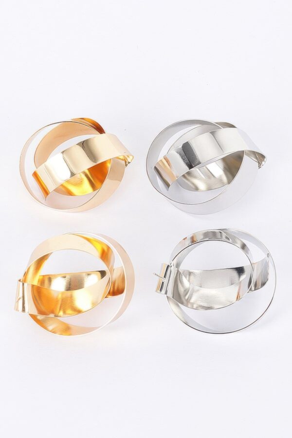 Halo Circular Earrings – Polished Metal, 2-inch