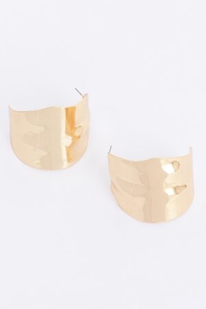 Curved Metal Earrings – Polished Tone Finish