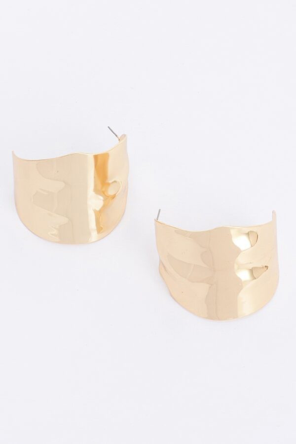 Curved Metal Earrings – Polished Tone Finish
