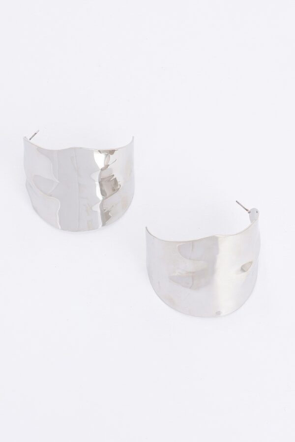 Curved Metal Earrings – Polished Tone Finish