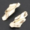 Leaf Elegance Metal Drop Earrings – Polished Finish