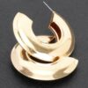 Curved Hoop Earrings – Polished Metal 2″