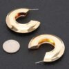 Curved Hoop Earrings – Polished Metal 2″