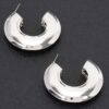 Curved Hoop Earrings – Polished Metal 2″