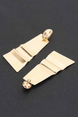 Gold-Tone Elongated Square Drop Earrings