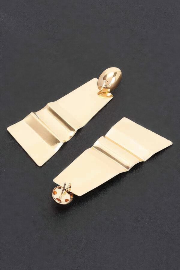 Gold-Tone Elongated Square Drop Earrings