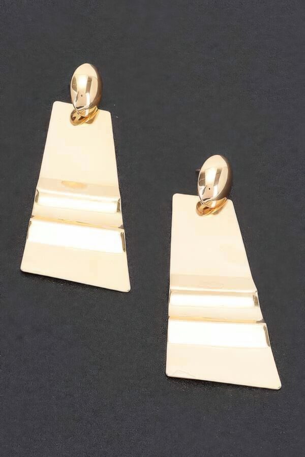 Gold-Tone Elongated Square Drop Earrings