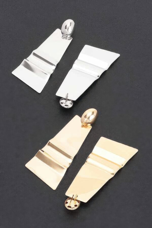 Gold-Tone Elongated Square Drop Earrings