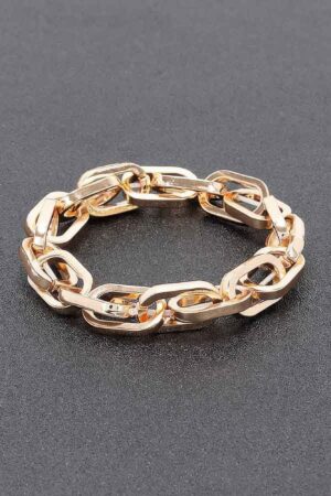 Gold-Tone Alloy Chain Bracelet – Polished Link