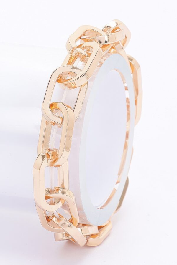 Gold-Tone Alloy Chain Bracelet – Polished Link