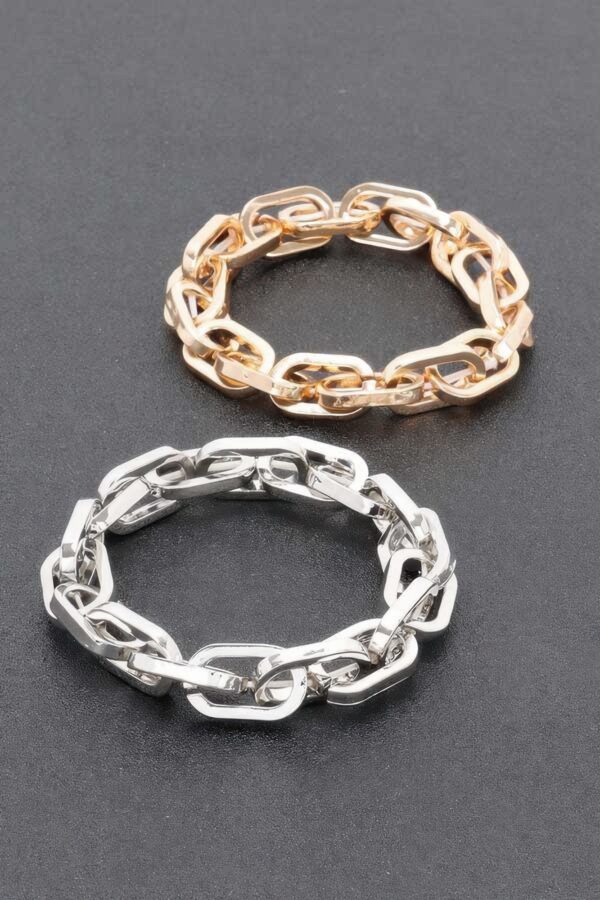 Gold-Tone Alloy Chain Bracelet – Polished Link