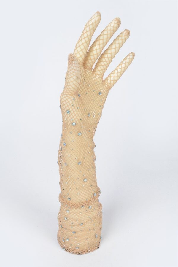 Rhinestone Mesh Long Gloves – Sparkling Sheer Mesh