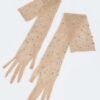 Rhinestone Mesh Long Gloves – Sparkling Sheer Mesh