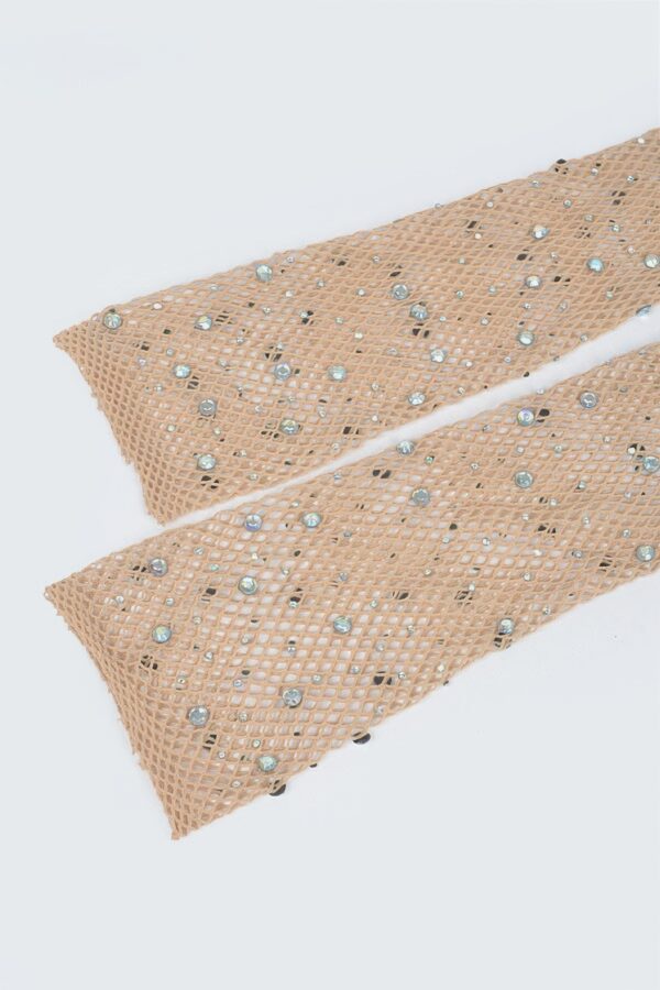 Rhinestone Mesh Long Gloves – Sparkling Sheer Mesh
