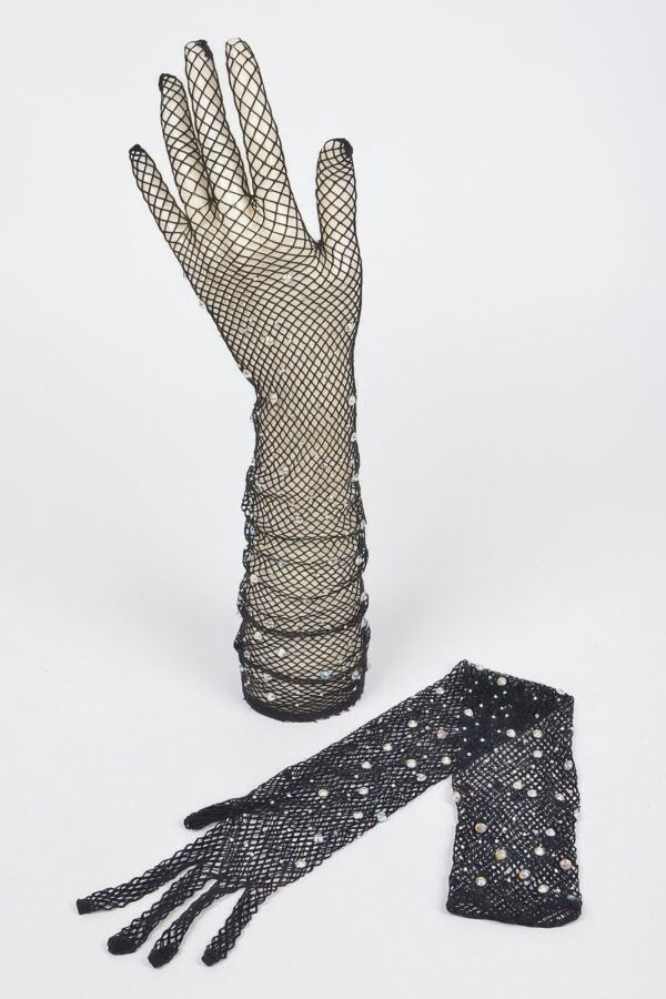 Rhinestone Mesh Long Gloves – Sparkling Sheer Mesh