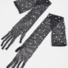 Rhinestone Mesh Long Gloves – Sparkling Sheer Mesh