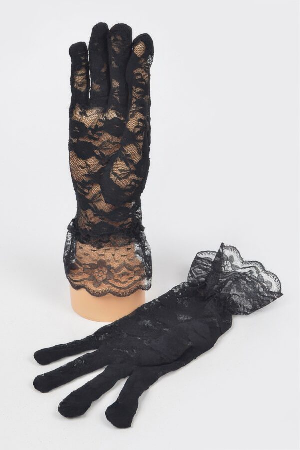 Delicate Lace Gloves – Black Lace Trim, Lightweight