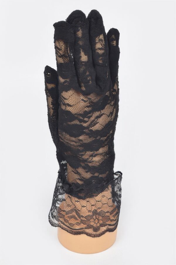 Delicate Lace Gloves – Black Lace Trim, Lightweight