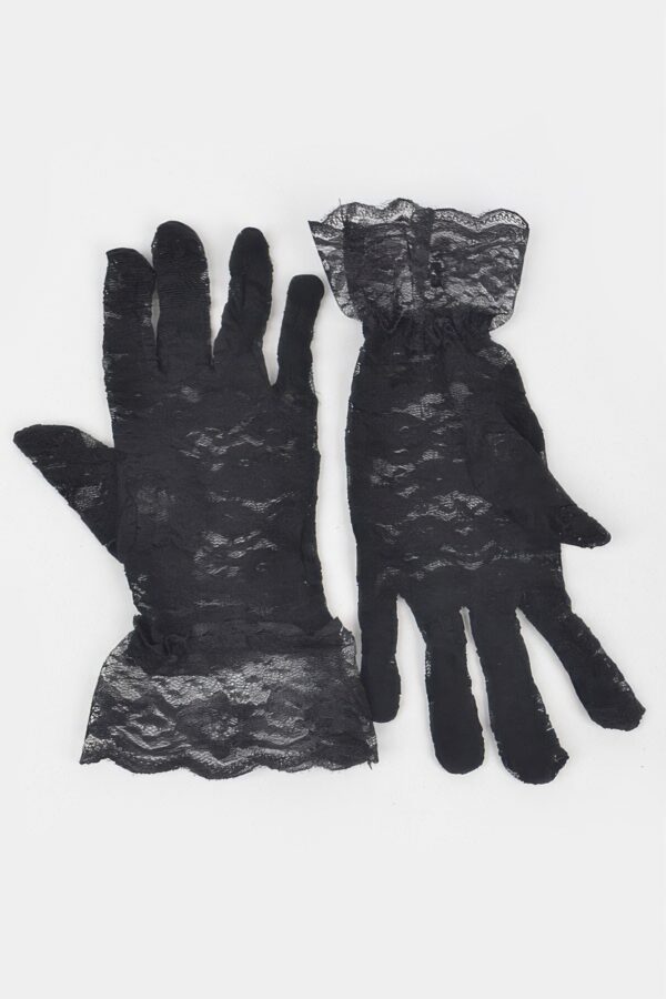 Delicate Lace Gloves – Black Lace Trim, Lightweight