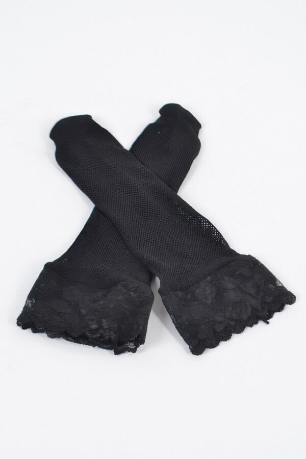 Floral Lace Mesh Ankle Socks – Black Sheer Style
