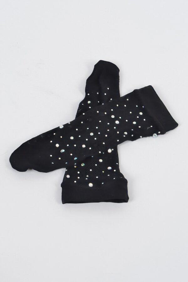 Rhinestone Mesh Socks – Black Sheer Sparkle