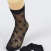 Sheer Star Mesh Socks – Black