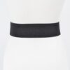 Stone Flower Elastic Belt – Rhinestone Floral Accent, Black