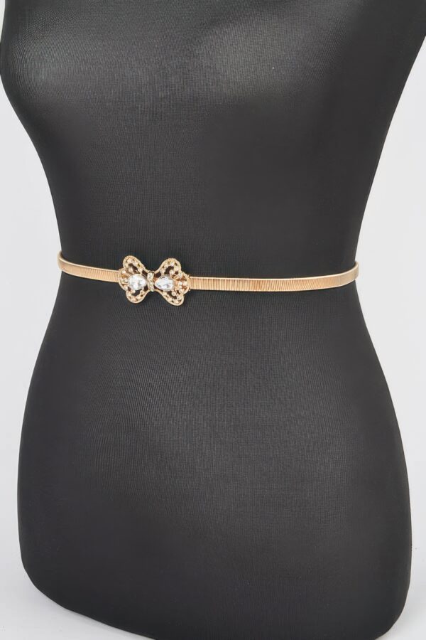 Ribbon Stretch Belt with Bow Accent – Slim Elastic