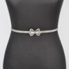 Ribbon Stretch Belt with Bow Accent – Slim Elastic