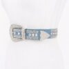 Rhinestone Studded Multi-Metal Belt with Silver Buckles