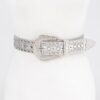 Rhinestone Studded Multi-Metal Belt with Silver Buckles
