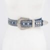 Rhinestone Studded Multi-Metal Belt with Silver Buckles